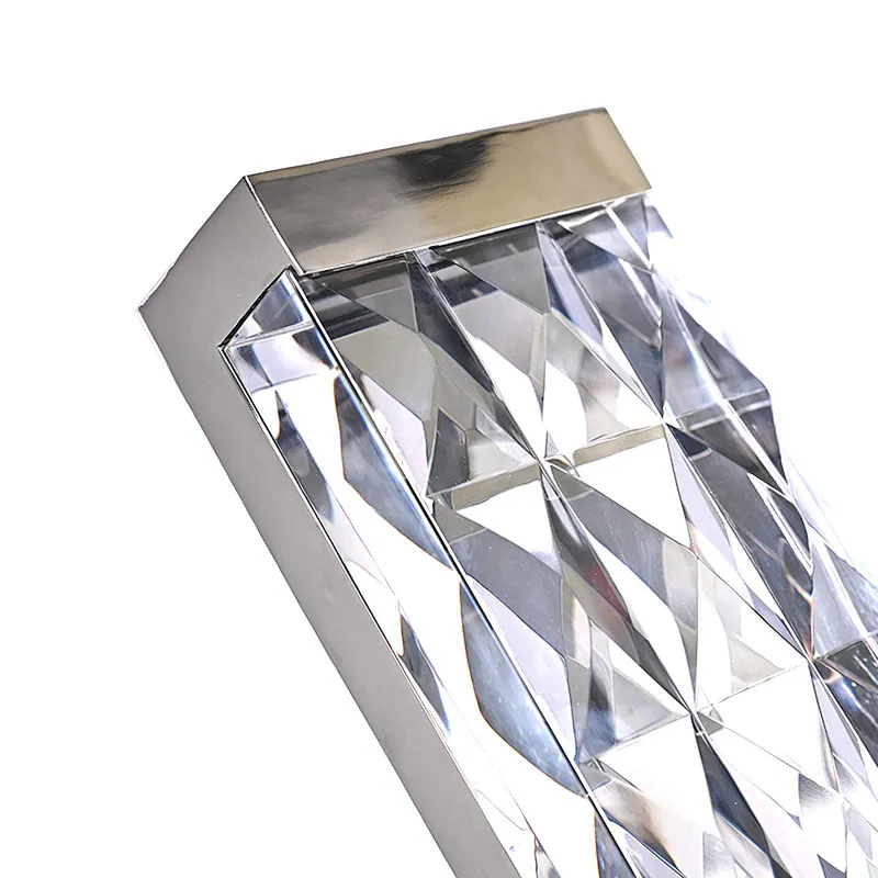 Luxury bright pyramid crystal glass wall light